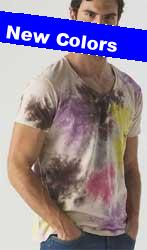  Maglietta T-Shirt maniche corte Adulto Unisex RnR Rock and Roll scollo V cuciture laterali tintura effetto Tie Dye, etichetta strappabile RnR12 Ynez 600NR1A E3Ssport.it Stampa RicamoE3Ssport  E3S
