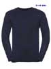  Pullover maglia maniche lunghe Uomo  Russel scollo V, bordi in costina tinta unita 710M Mens V-Neck Knitted Pullover 651JZ2A E3Ssport.it Stampa RicamoE3Ssport  E3S